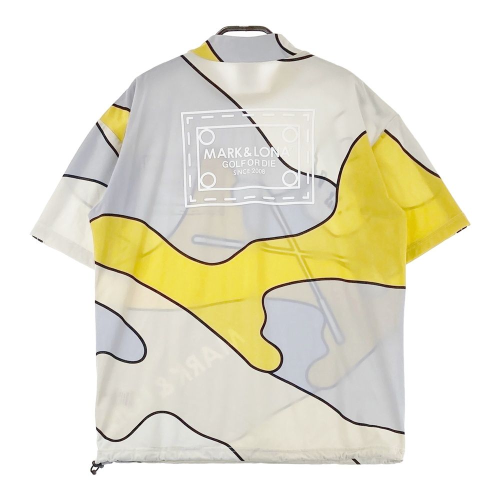 サイズ 46 MARK-LONA マークアンドロナ モデル モックネック 半袖Tシャツ スカル カモフラ柄 イエロー系 240101547889 ゴルフウェア メンズ ストスト