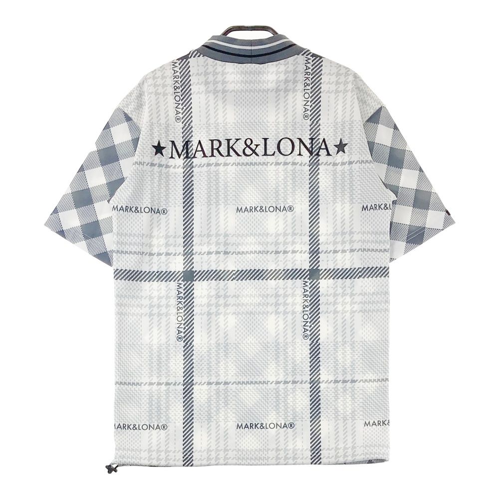 サイズ 44 MARK-LONA マークアンドロナ モデル モックネック 半袖Tシャツ 総柄 グレー系 240101547890 ゴルフウェア メンズ ストスト