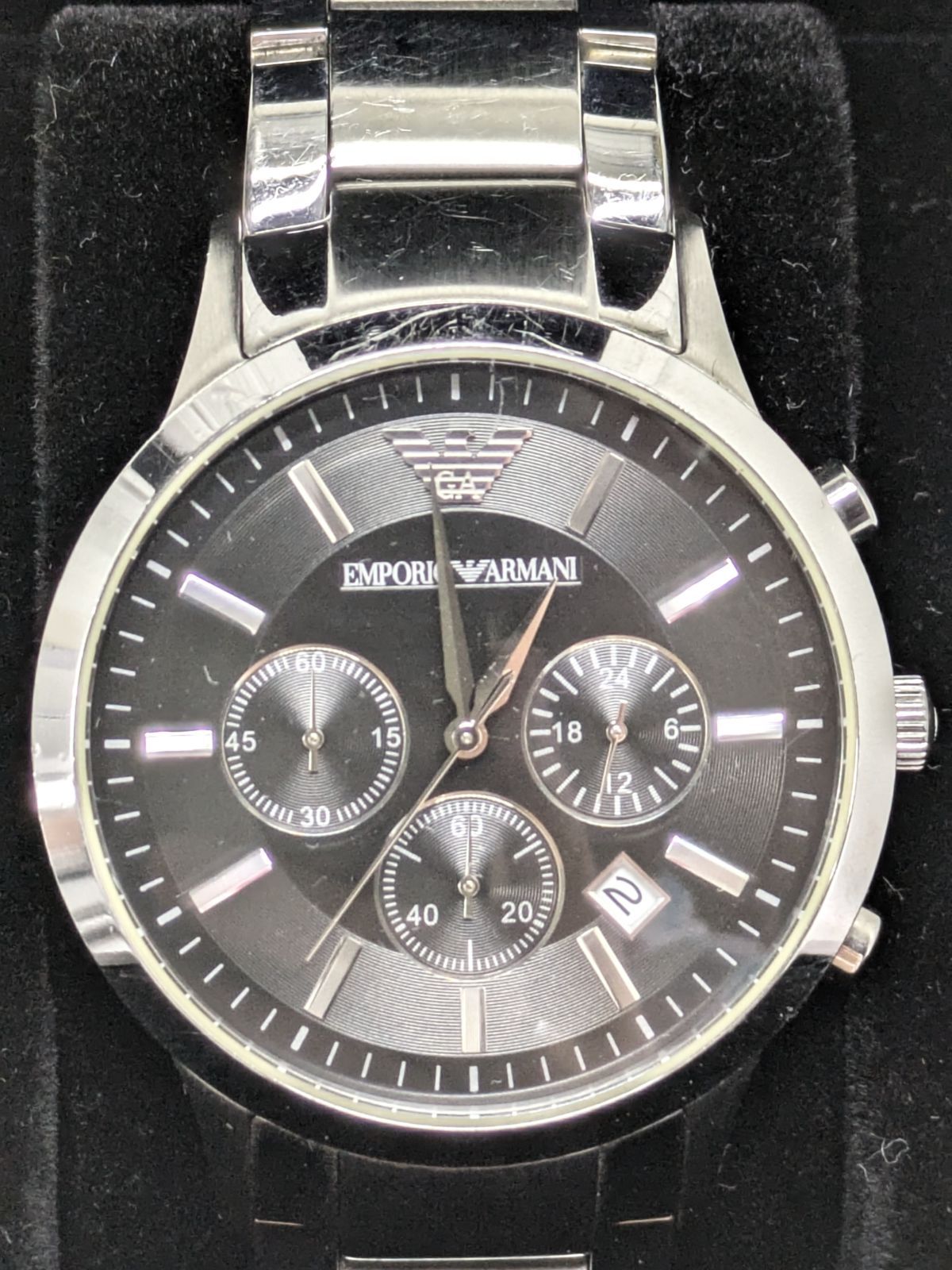 EMPORIO ARMANI エンポリオアルマーニ クオーツ AR 2434 クロノグラフ メンズ腕時計