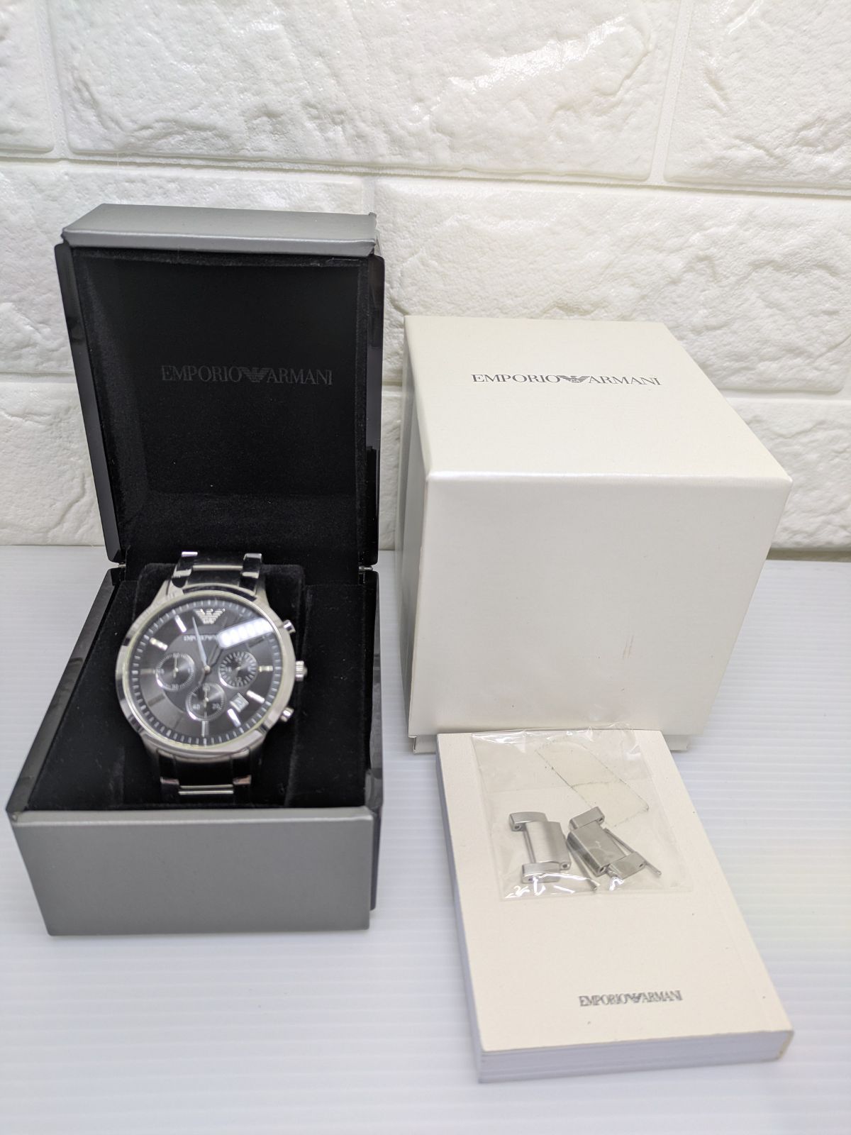 EMPORIO ARMANI エンポリオアルマーニ クオーツ AR 2434 クロノグラフ メンズ腕時計