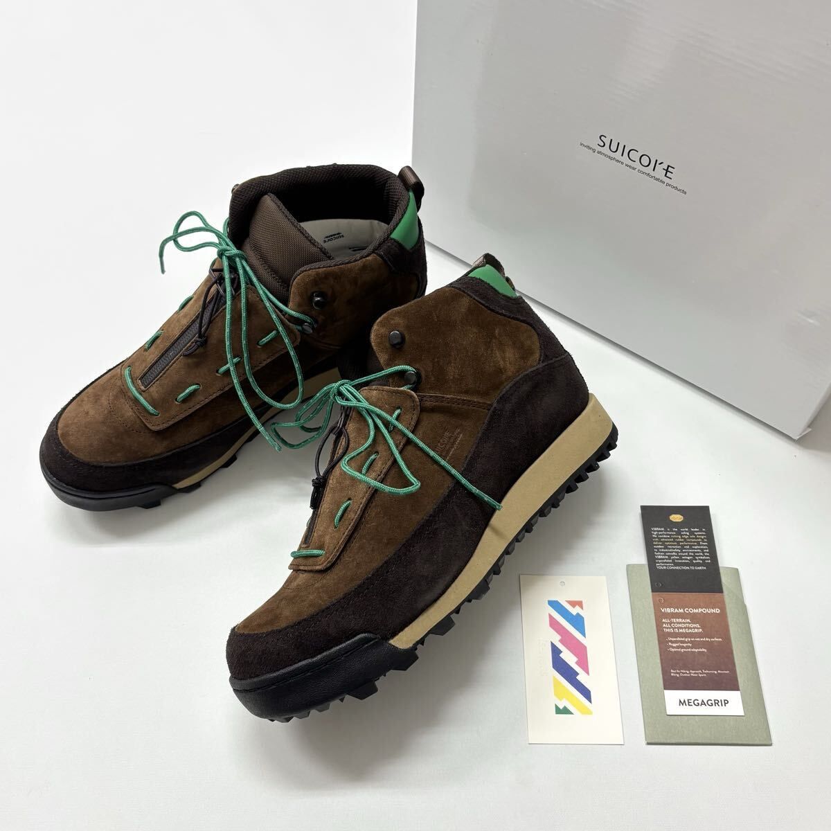 25 aw 2025 is-ness イズネス × SUICOKE スイコック FLOW-MID SHOES シューズ BROWN×GREEN サイズ 27 cm 定価40 700円 710-0160