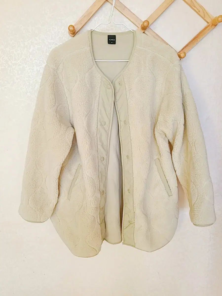 トップテン エコーシェルファー オニオン パータン フリース カーディガン ジャケット アウター ライトカーキ 85