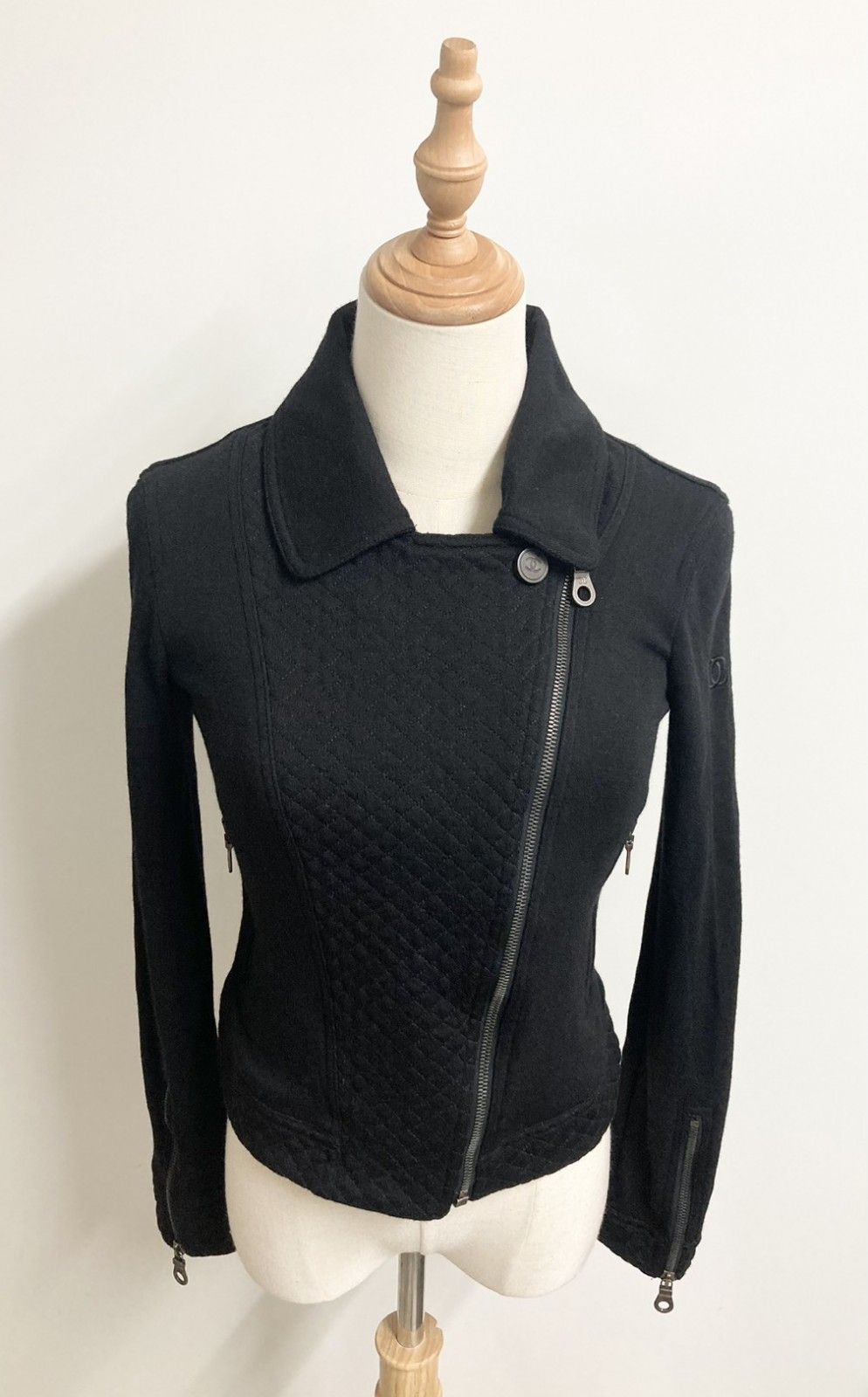 CHANEL P38075V21513 シャネル ウール ライダースジャケット 34