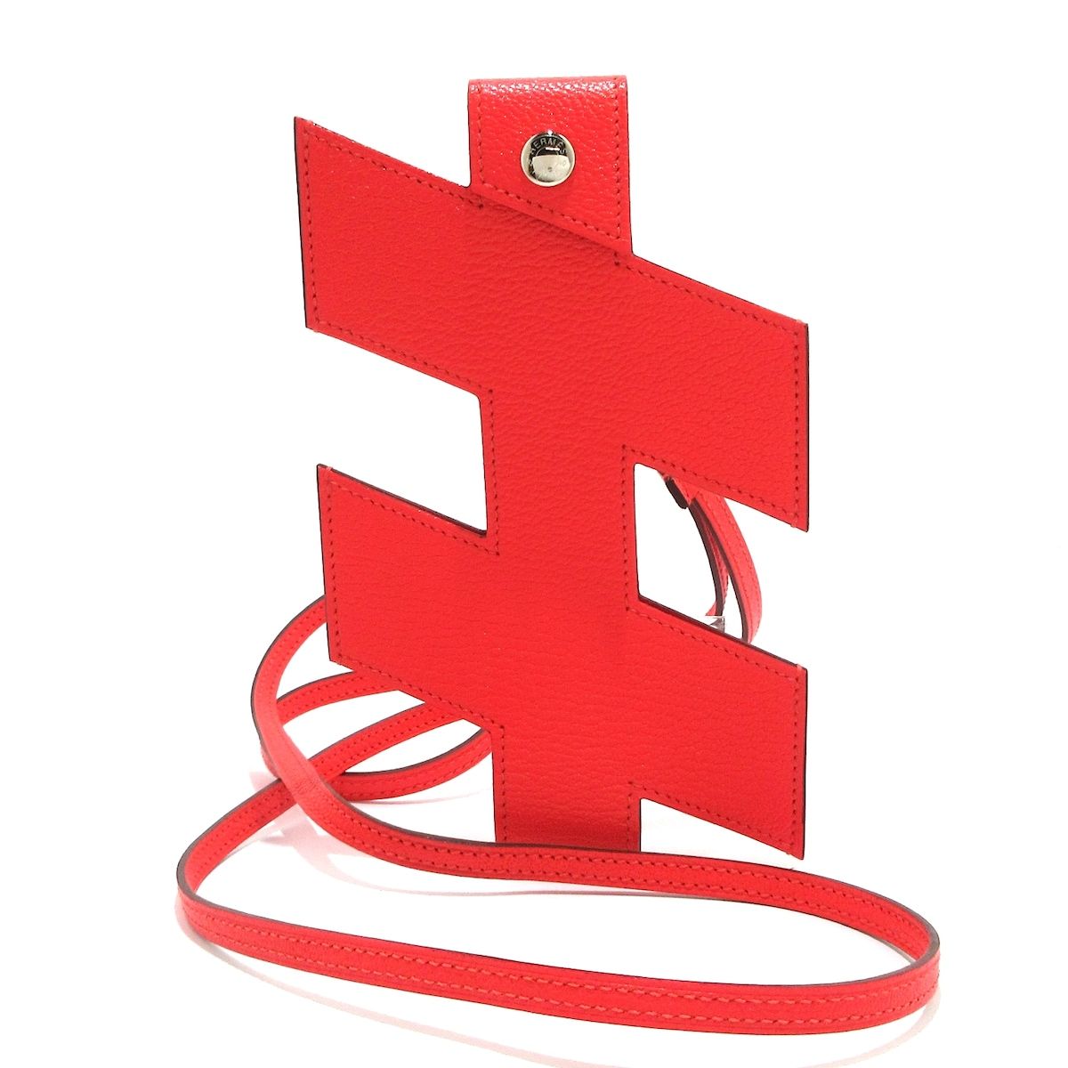 HERMES エルメス 携帯電話ケース スマートフォンケース Hタグ ローズテキサス シルバー金具