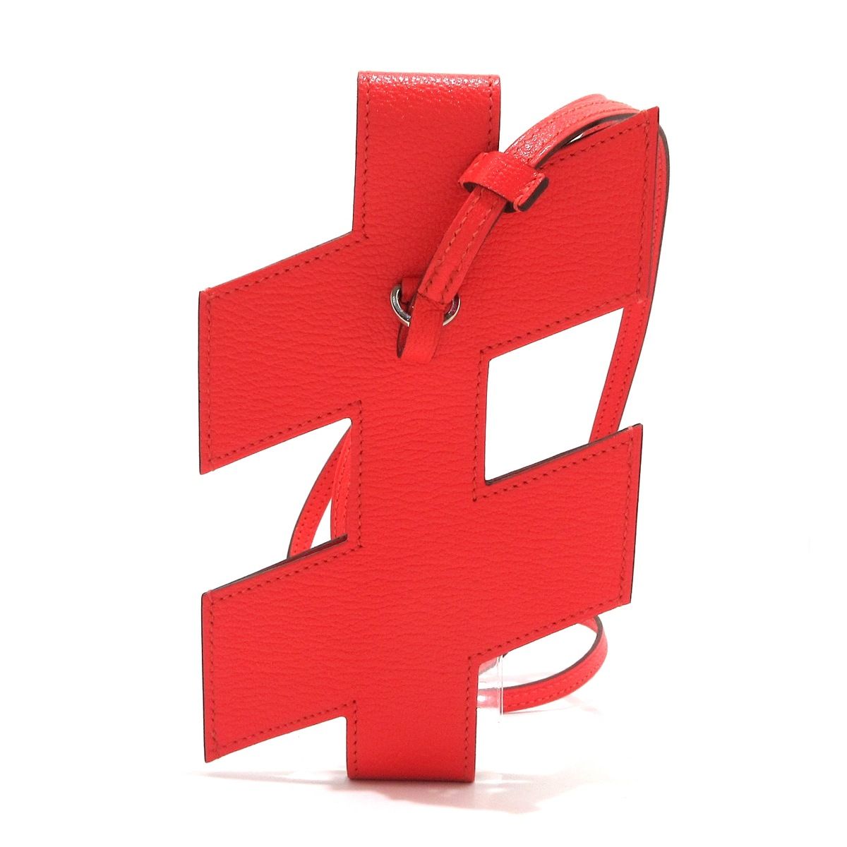 HERMES エルメス 携帯電話ケース スマートフォンケース Hタグ ローズテキサス シルバー金具