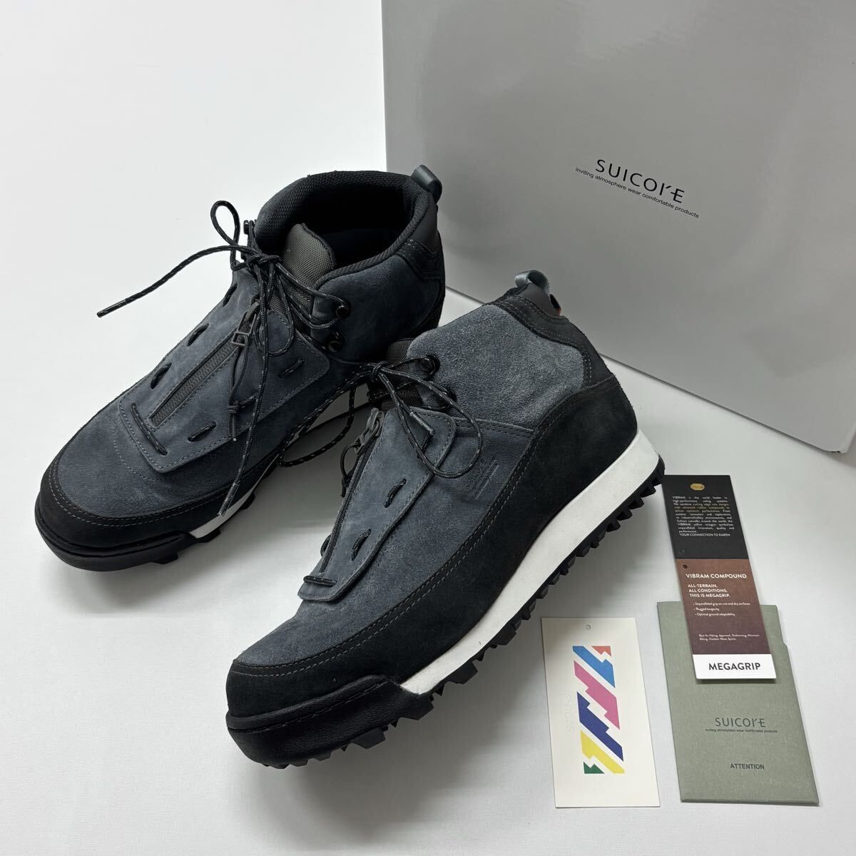 25aw 2025 is-ness イズネス × SUICOKE スイコック FLOW-MID SHOES シューズ GRAYxCHARCOAL サイズ 27cm 定価40 700円 710-0160