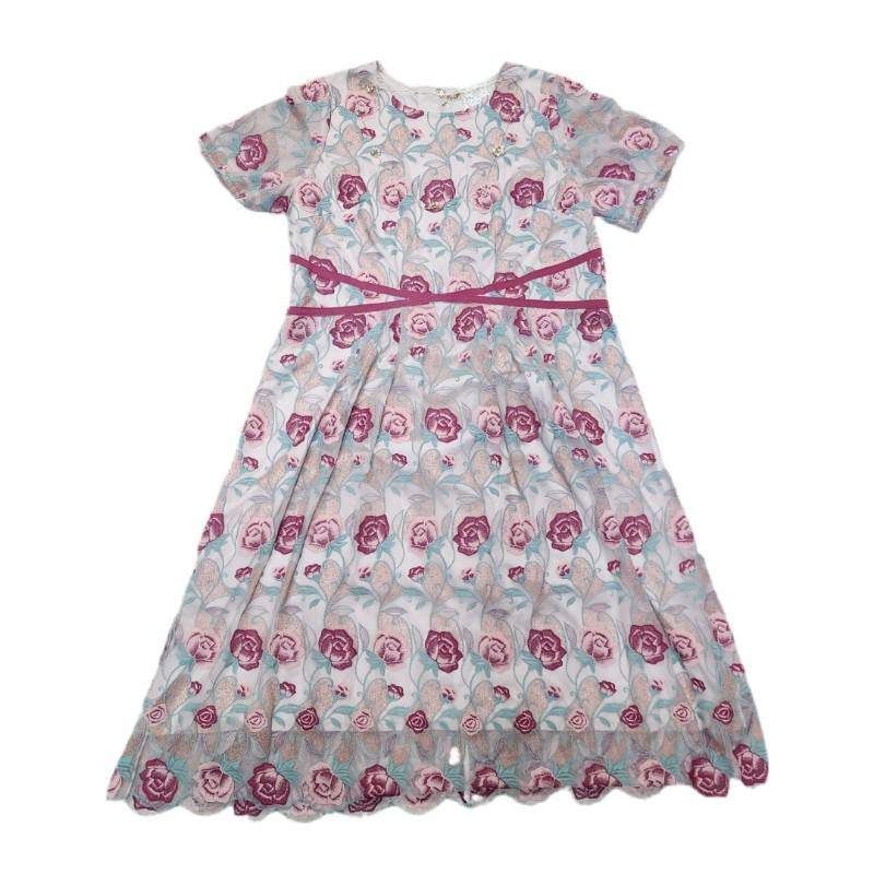 Rose Tiara ローズティアラ ローズチュール刺繍ワンピース 51012505 花柄 レース 46サイズ レディース ネックレス付属 22510R81