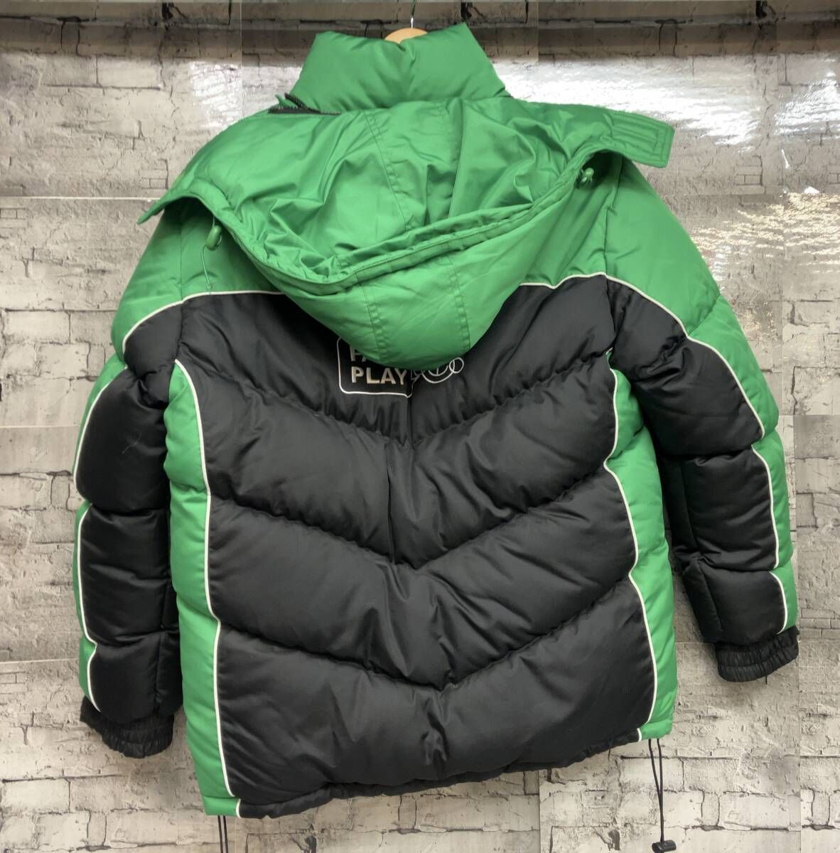 SALU 中綿ジャケット FAIRPLAY刺繍 サイズS グリーン ブラック
