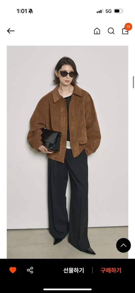 リファインド902 スウェード ブルゾン ジップアップ キャメル