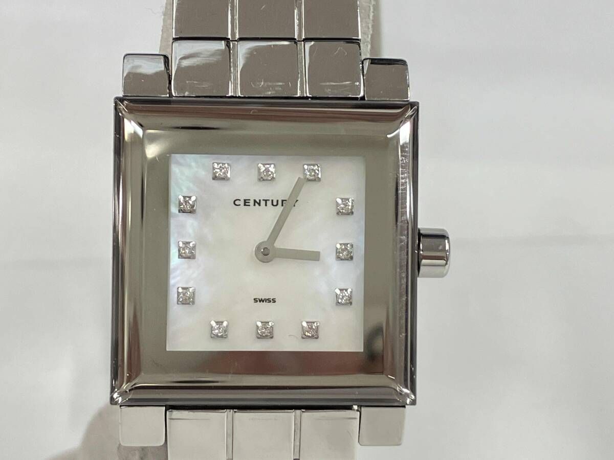 CENTURY センチュリー TIME GEM 9900519 12Pダイヤ付き ベルト短め クォーツ 腕時計