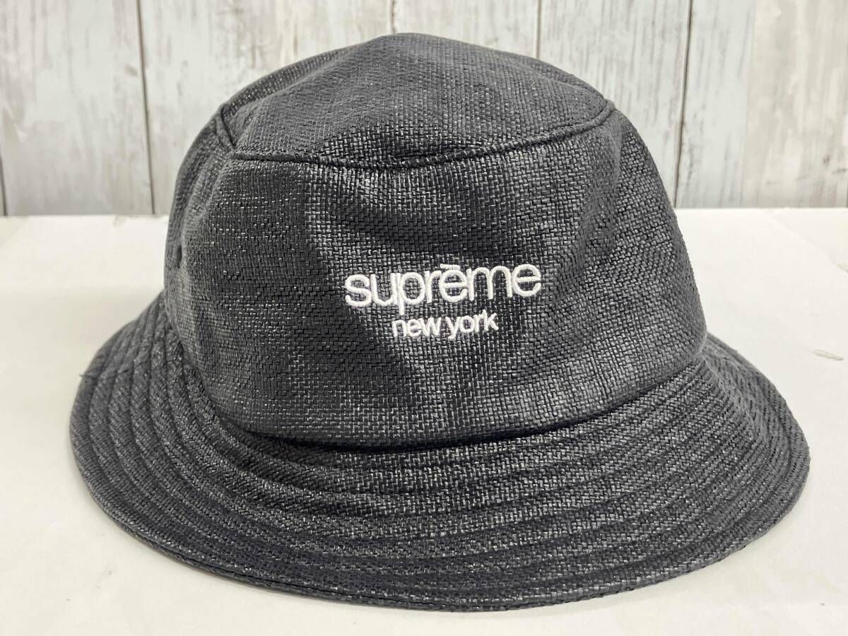 Supreme Raffia Crusher HAT シュプリーム 22SS ストローハット バゲットハット ブラック