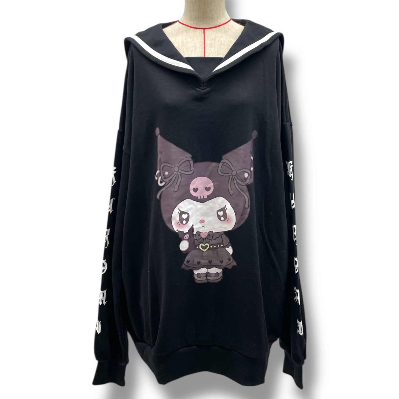 LOWBLOW KNUCKLE ローブローナックル セーラーのクロミちゃんプルオーバー KUROMI サンリオ セーラー スウェット 533071 黒 ブラック Mサイズ レディース 春 秋 冬 ゴーゴー古着マルイ北千住店 6 No.1121