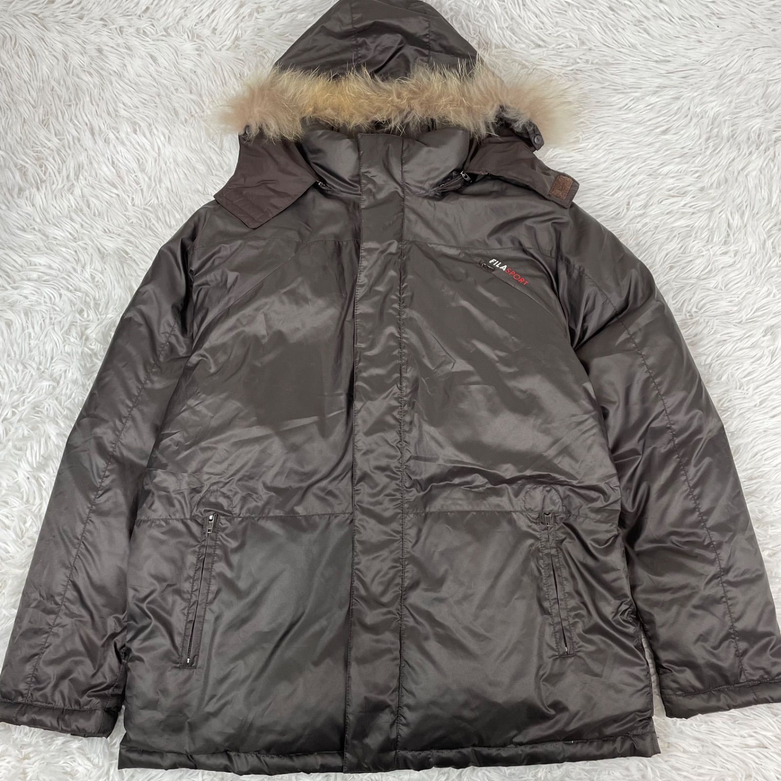 FILA SPORT フィラスポーツ ダウンジャケット Mサイズ ラクーンファー 