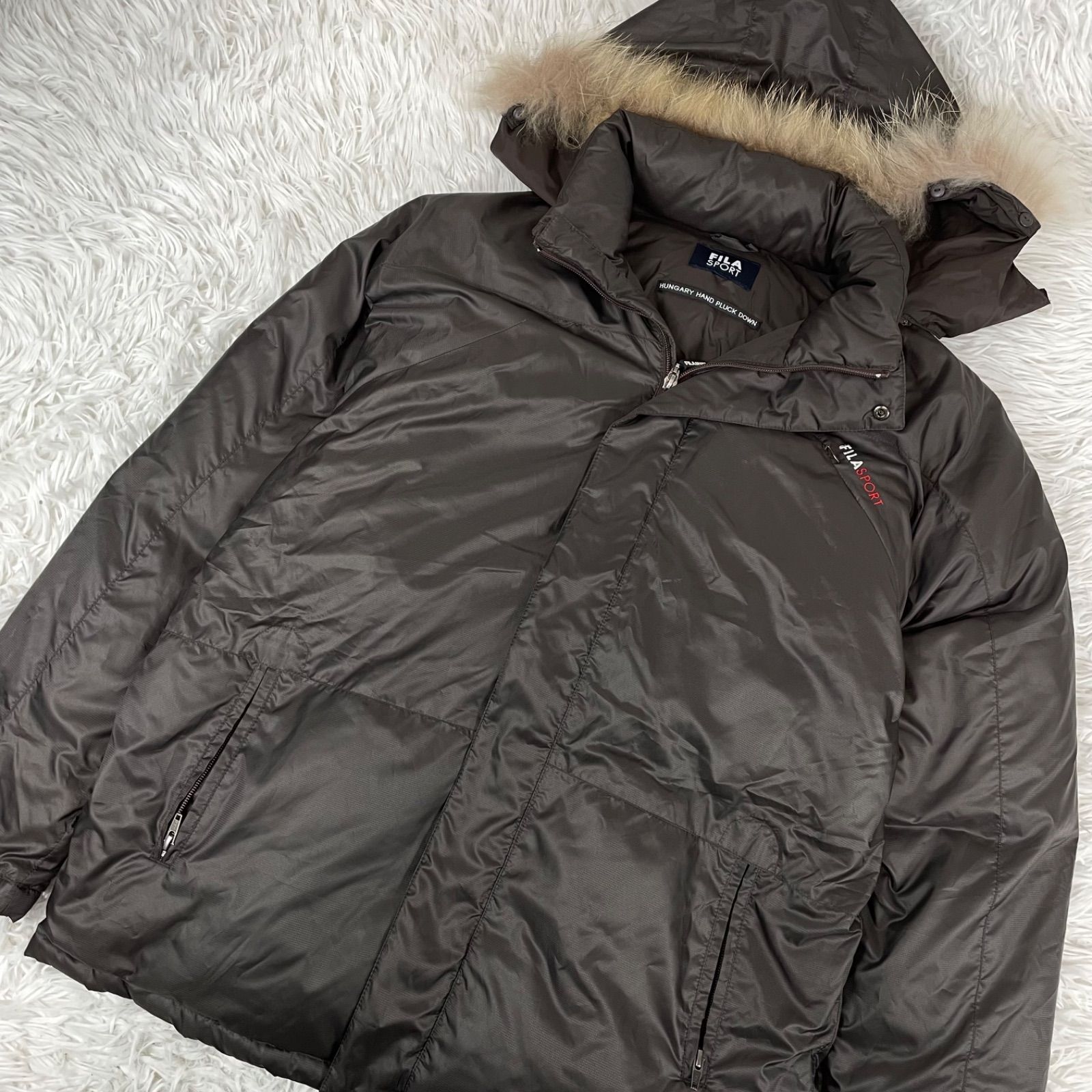 FILA SPORT フィラスポーツ ダウンジャケット Mサイズ ラクーンファー 
