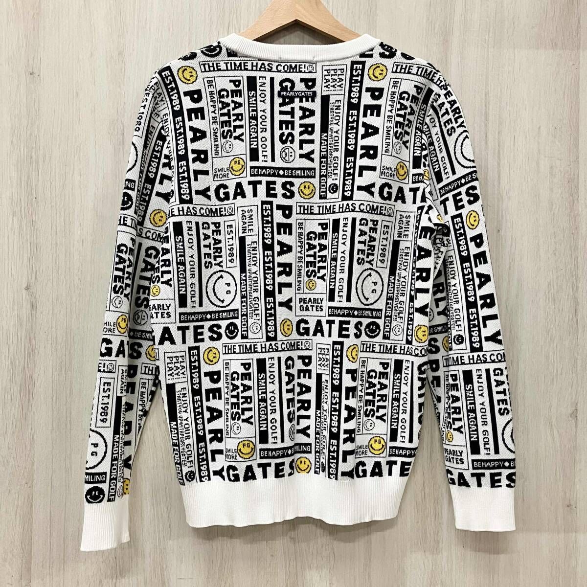 PEARLY GATES パーリーゲイツ ゴルフウェア セーター 長袖 4サイズ Mサイズ 白 黒 ホワイト ブラック