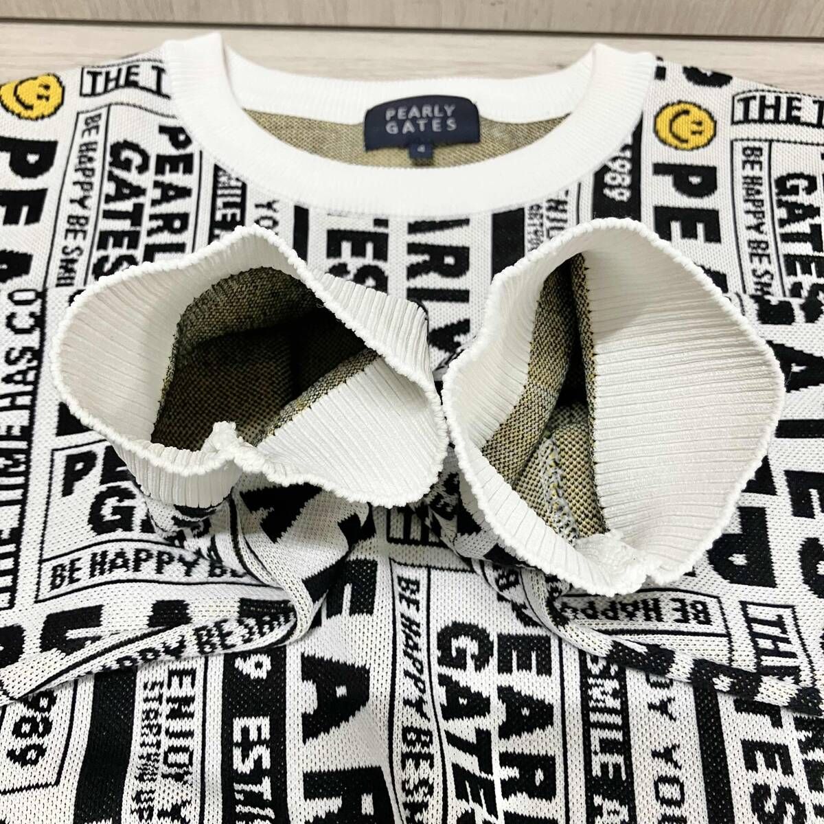 PEARLY GATES パーリーゲイツ ゴルフウェア セーター 長袖 4サイズ Mサイズ 白 黒 ホワイト ブラック LLC-HASEGAWATOSO_COM