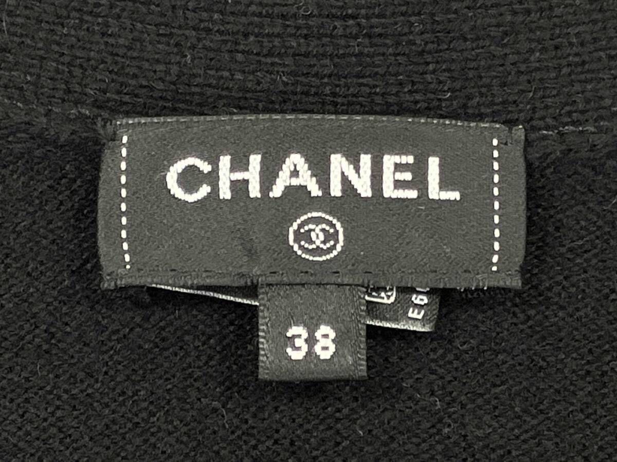  CHANEL シャネル 長袖 ニット カーディガン バード ブラック カシミヤ サイズ38 長袖 カーディガン ボレロ アンサンブル