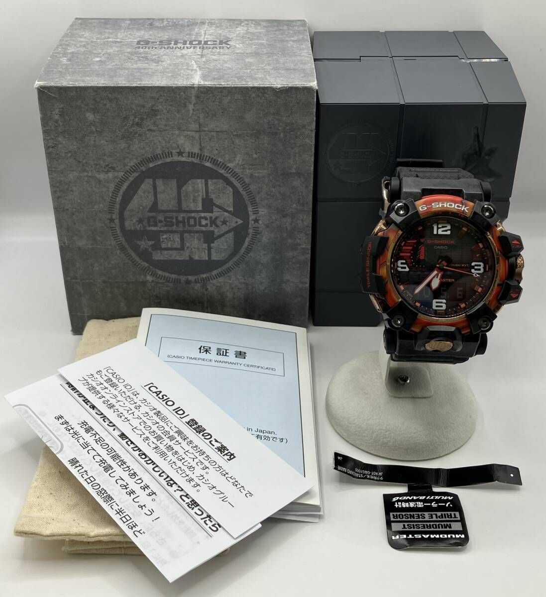 稼働品 CASIO カシオ GWG-2040FR-1AJR MUDMASTER G-SHOCK 40th Anniversary Flare Red フ レット 電波ソーラー 腕時計 付き