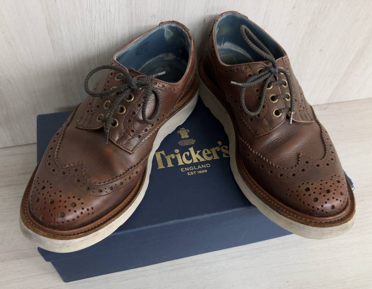 Tricker s トリッカーズ BOURTON バートン フルブローグシューズ S633 88 ブラウン系 表記サイズ7.5 フィッティング5 箱あり