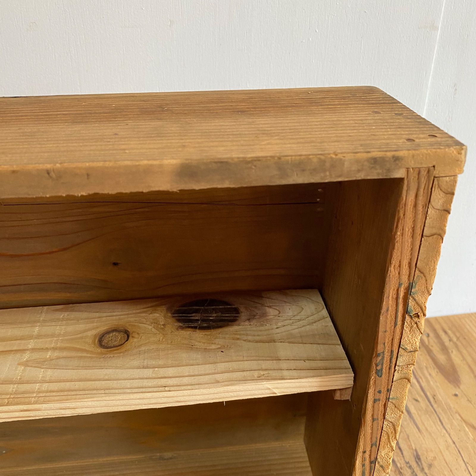 3点セット アンティーク オープンラック 棚 キッチン収納 無垢材 z958