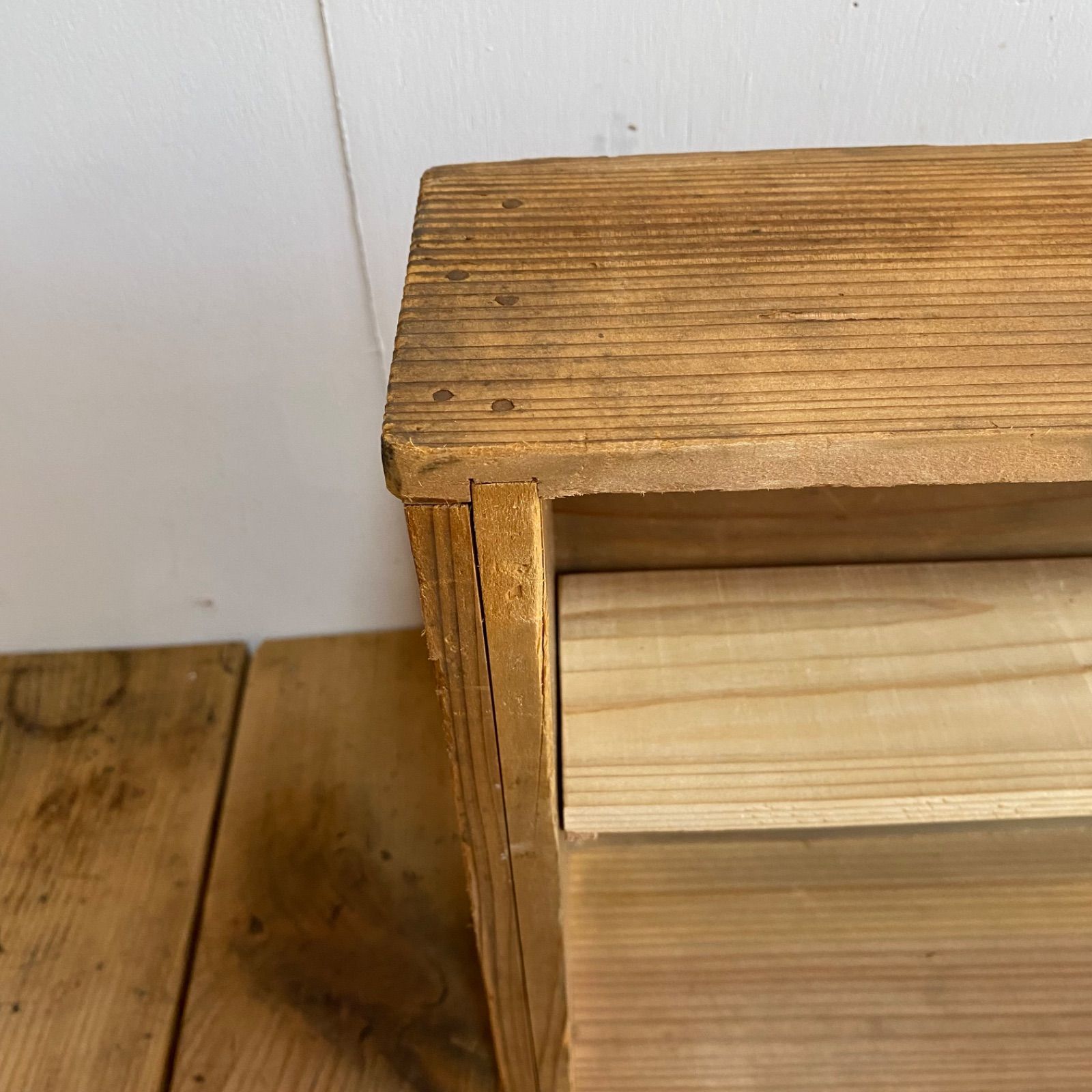 3点セット アンティーク オープンラック 棚 キッチン収納 無垢材 z958