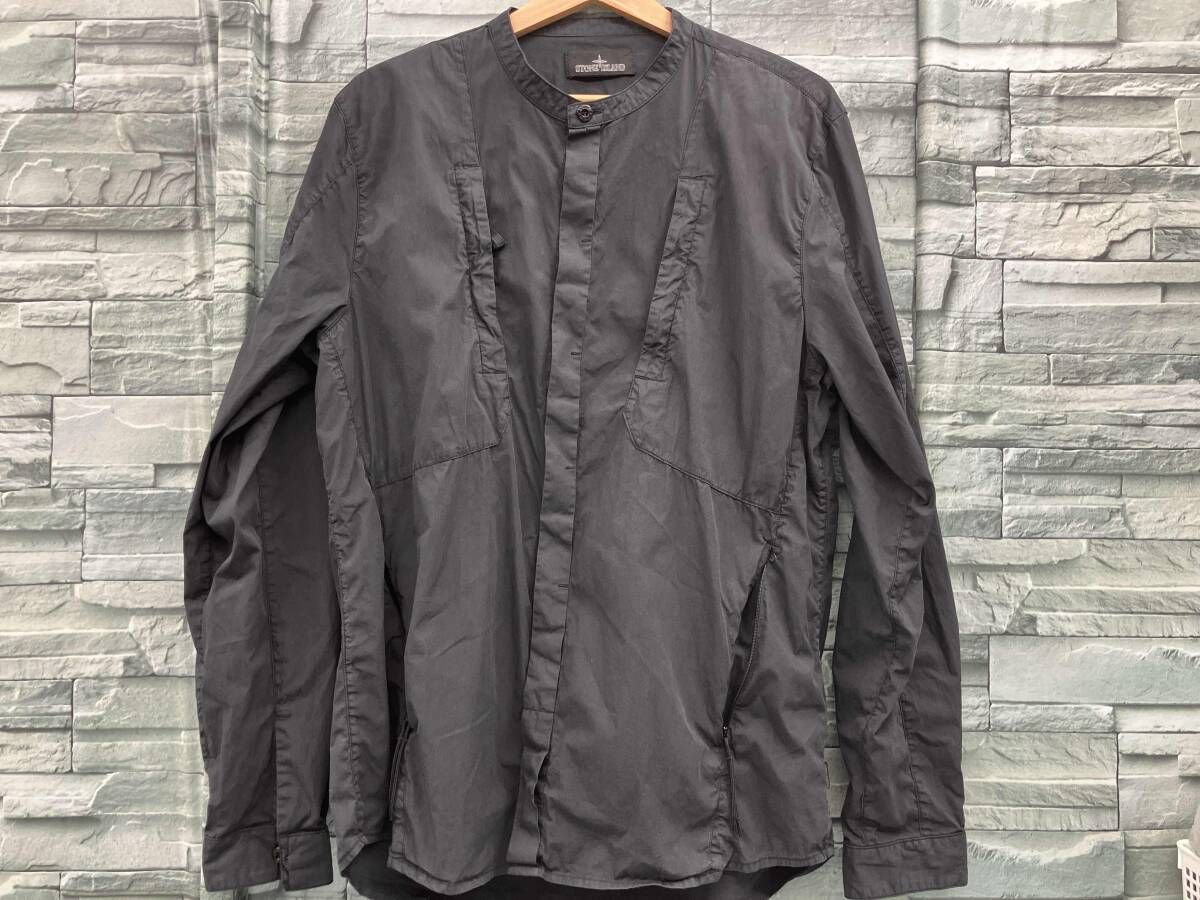 STONE ISLANDストーンアイランド Shadow Project 661910106 LOTT-16-1262 バンド シャツジャケット 長袖シャツ Lサイズ BLK