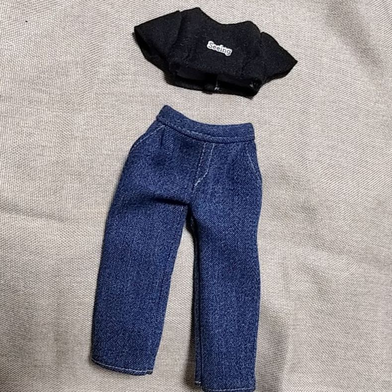 92】2点セット へそ出し パンツ Tシャツ リカちゃん ハンドメイド 服