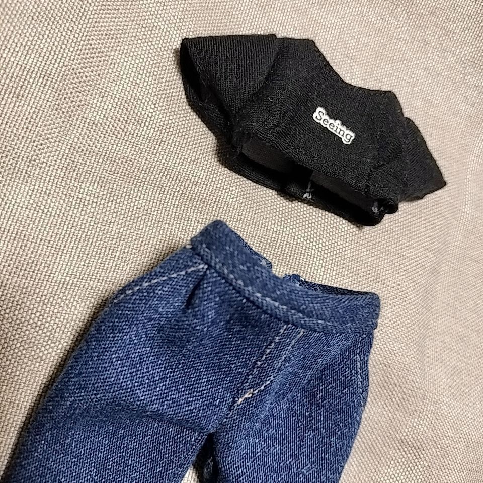 92】2点セット へそ出し パンツ Tシャツ リカちゃん ハンドメイド 服