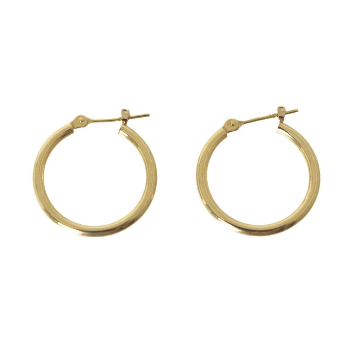 フープピアス K18 18金 YG イエローゴールド 2×19.7 mm 重量1.0g NT Bランク