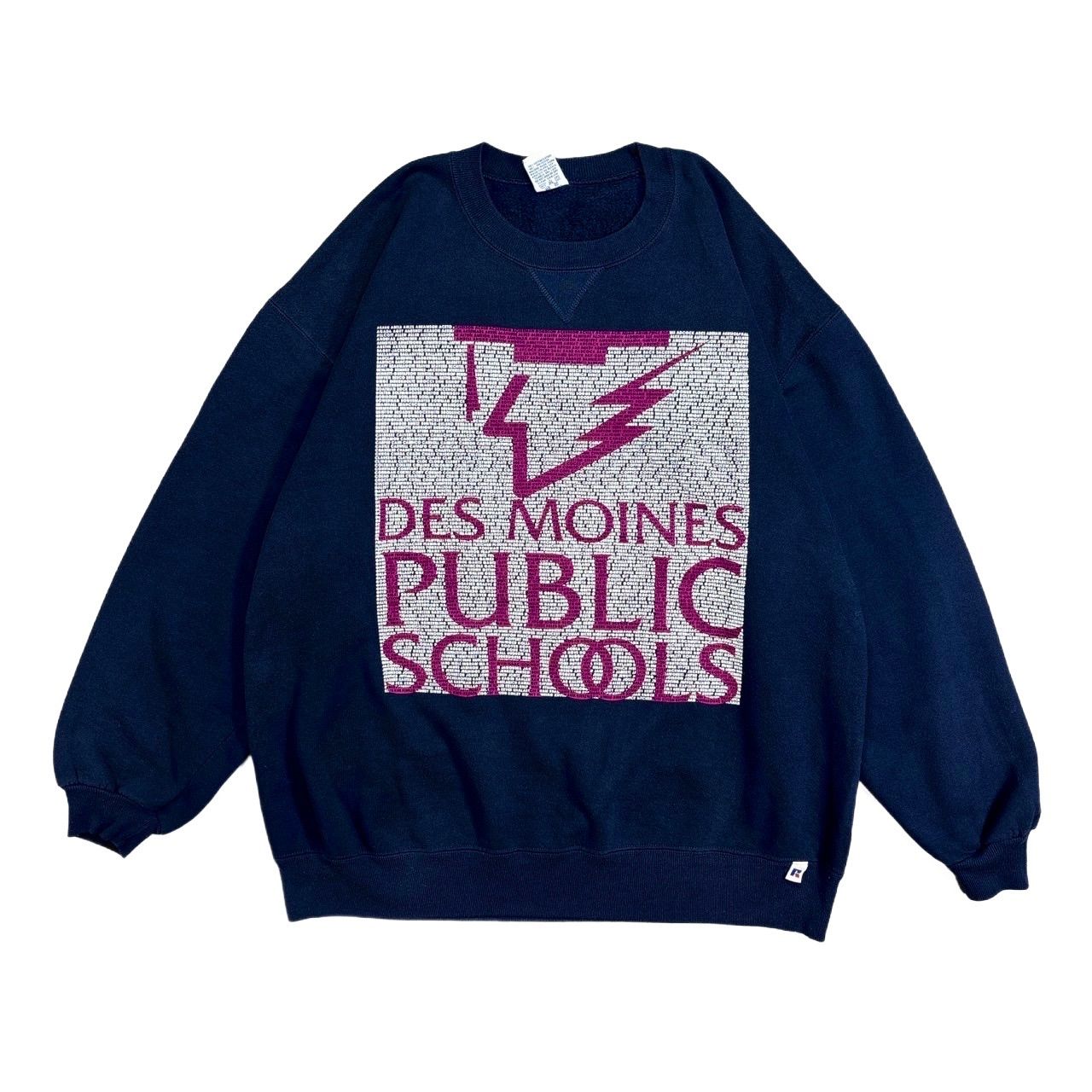 90 s ラッセルアスレチック ネイビー両面プリントスウェット XXLサイズ RussellAthletic ラッセルアスレティックヴィンテージ