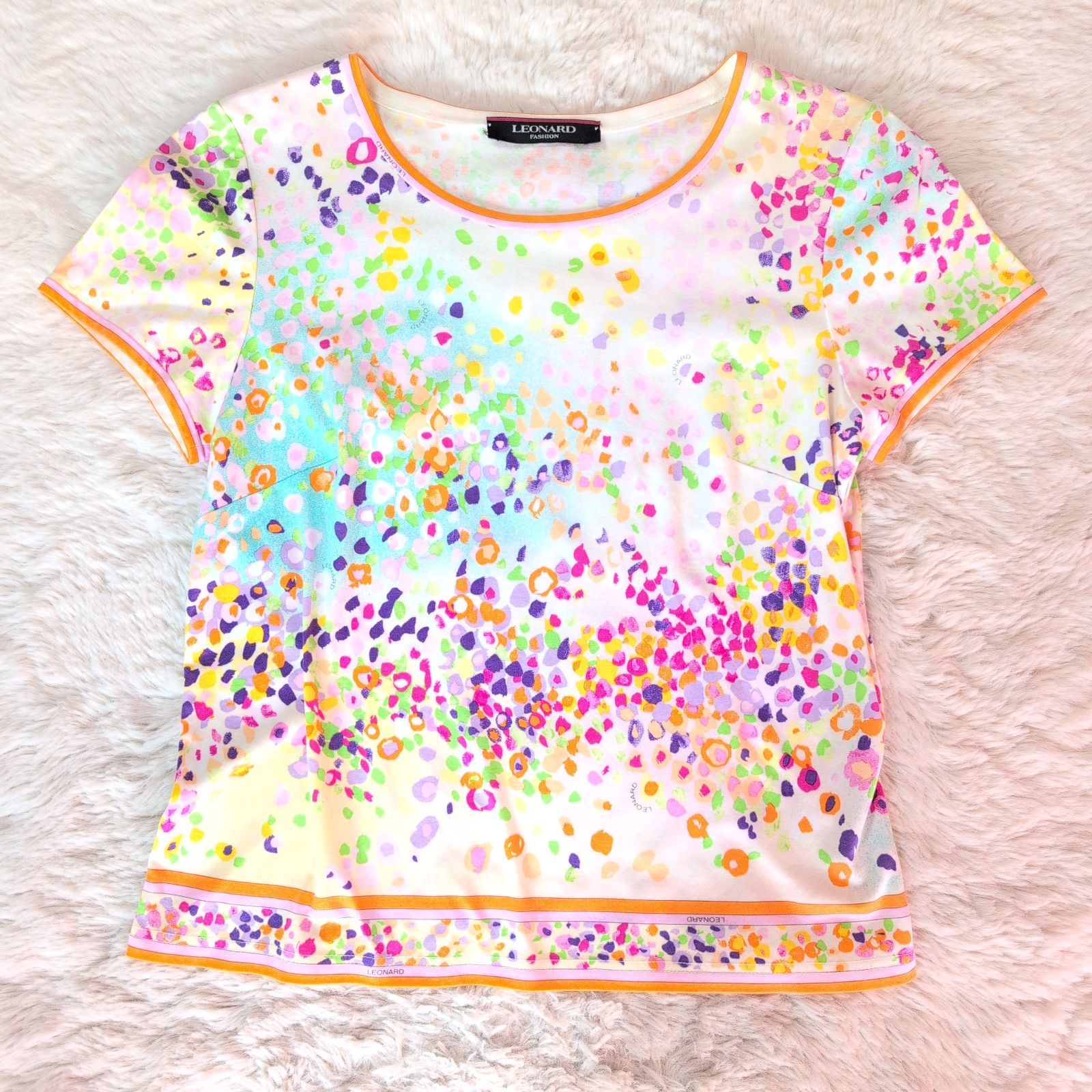 LEONARD レオナール トップス カットソー 半袖 フレンチスリーブ