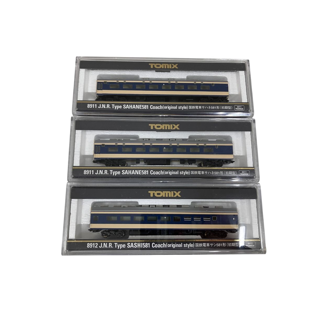 TOMIX 8911 8912 国鉄電車 サシ581形 サハネ581形 初期 3両セット Nゲージ 鉄道模型 O10586586