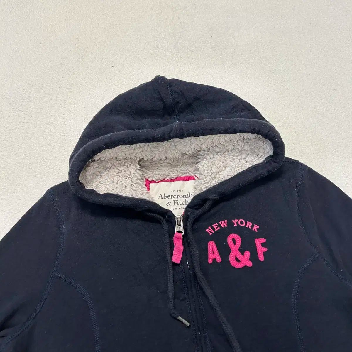 アバクロンビー シープスキン ファー フーディー ジップアップ
