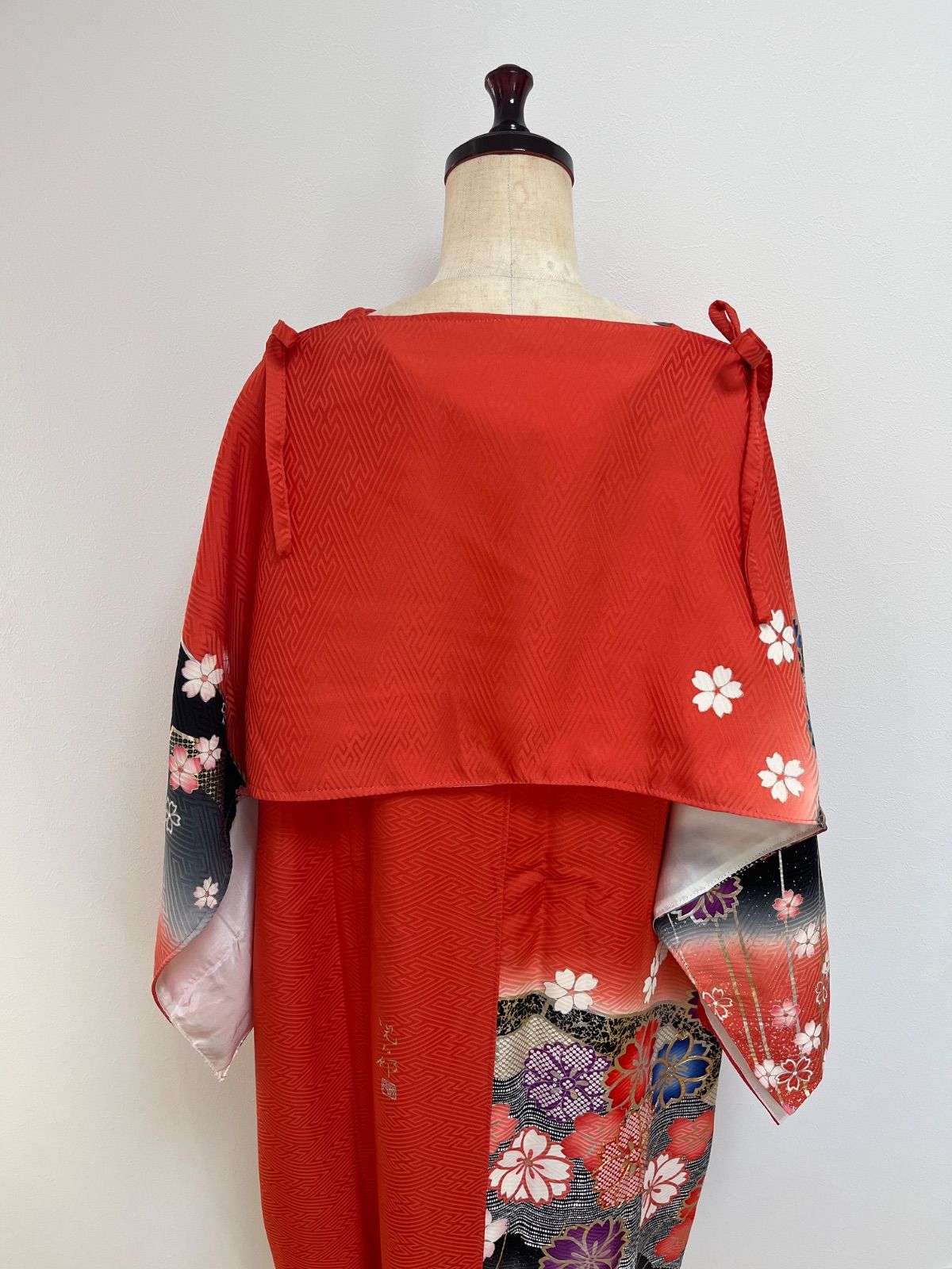 豪華オレンジ花柄