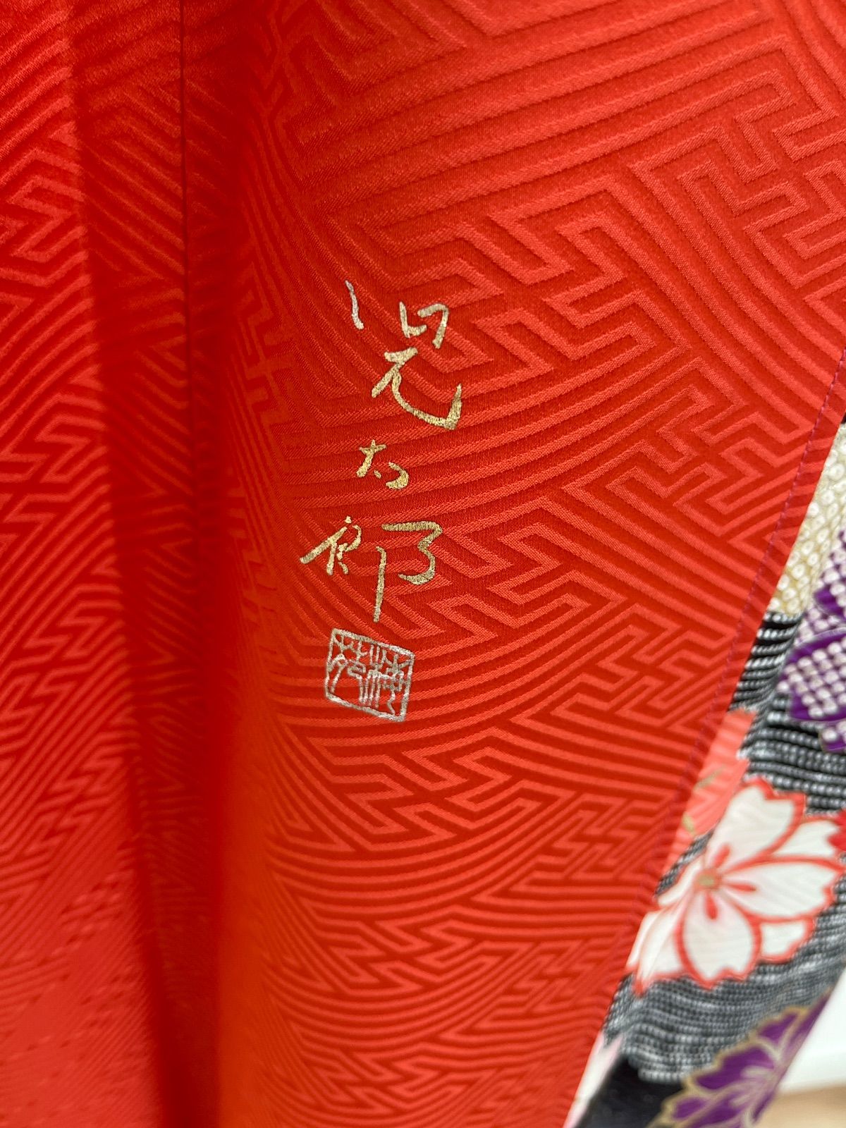 豪華オレンジ花柄