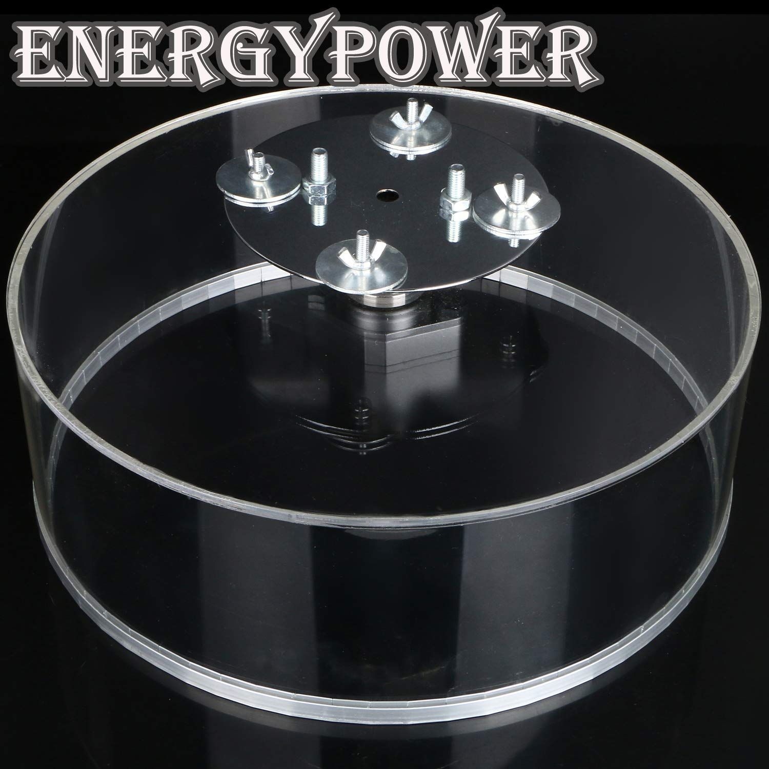 EnergyPower 直径30センチ 大型回し車 足が引っかからない安全で清潔な透明アクリル製 フェレット モルモット チンチラ デグー プレーリードッグ等の大きめサイズの小動物向け 静音設計サイレントホイール ふちをかじらないようにアルミ合金で保護