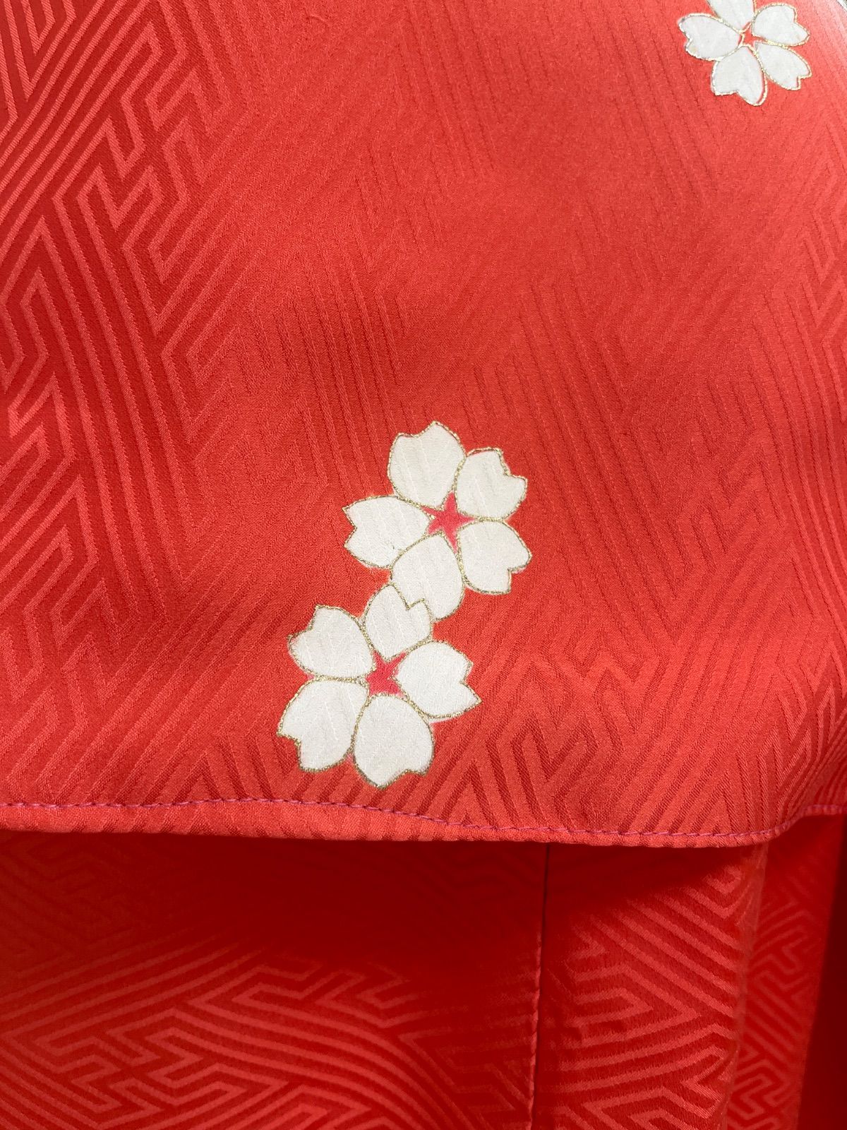 正絹着物リメイク 豪華オレンジ花柄