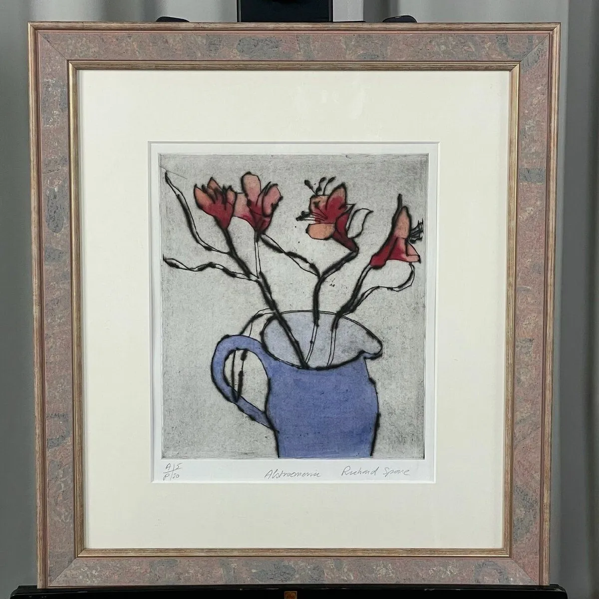 真作■リチャードスペア 版画 Scarlet Rose II■絵画 アイズピリ 真作□リチャードスペア 版画 Scarlet Rose II□絵画 アイズピリ