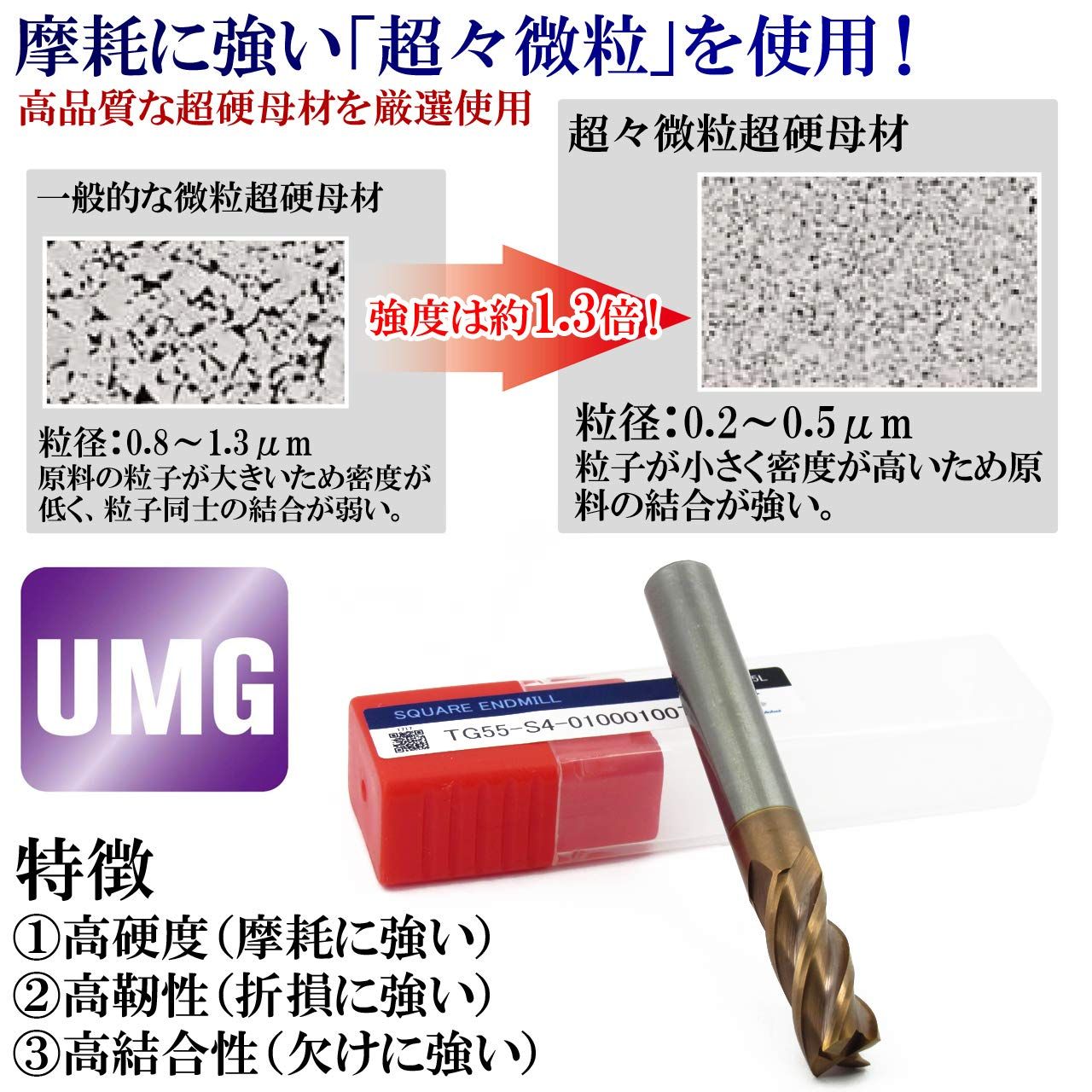 トミーグローバル 超硬 スクエア エンドミル 刃径 6mm 全長 100L 4枚刃 AlTiNコート TG1714 3個セット