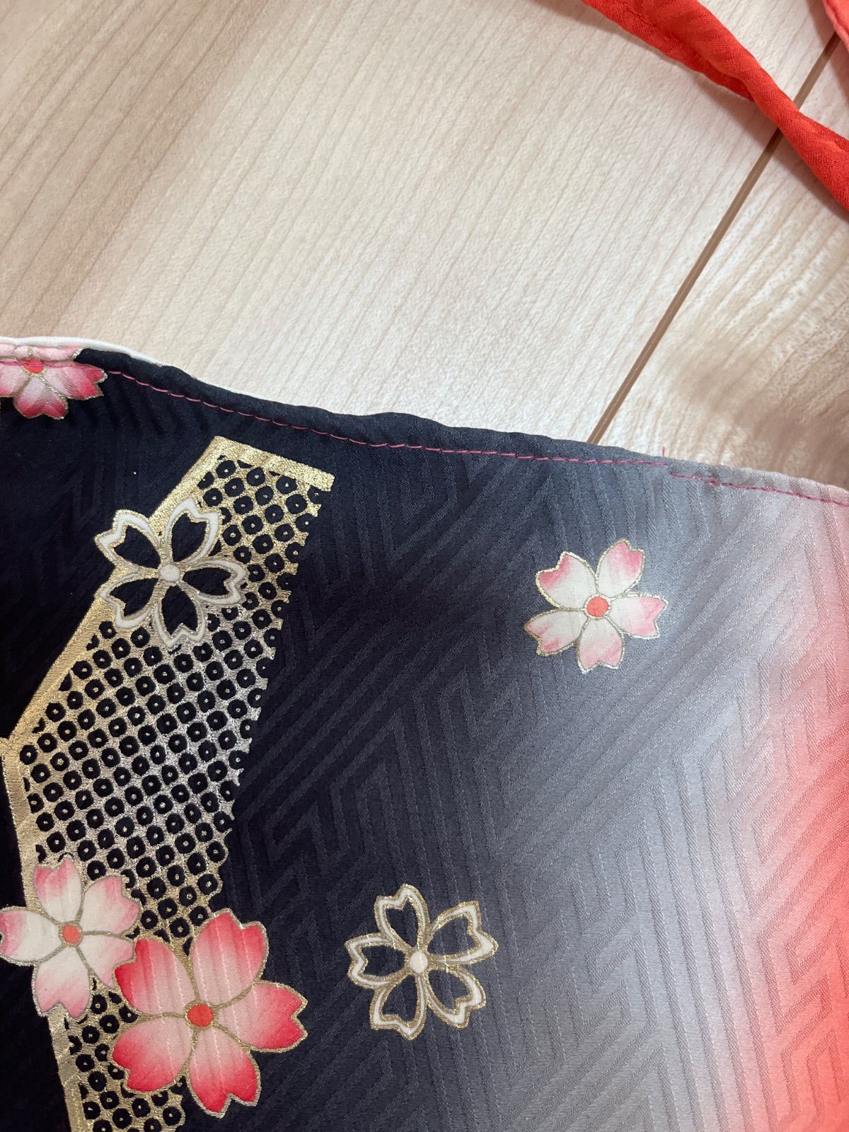 豪華オレンジ花柄