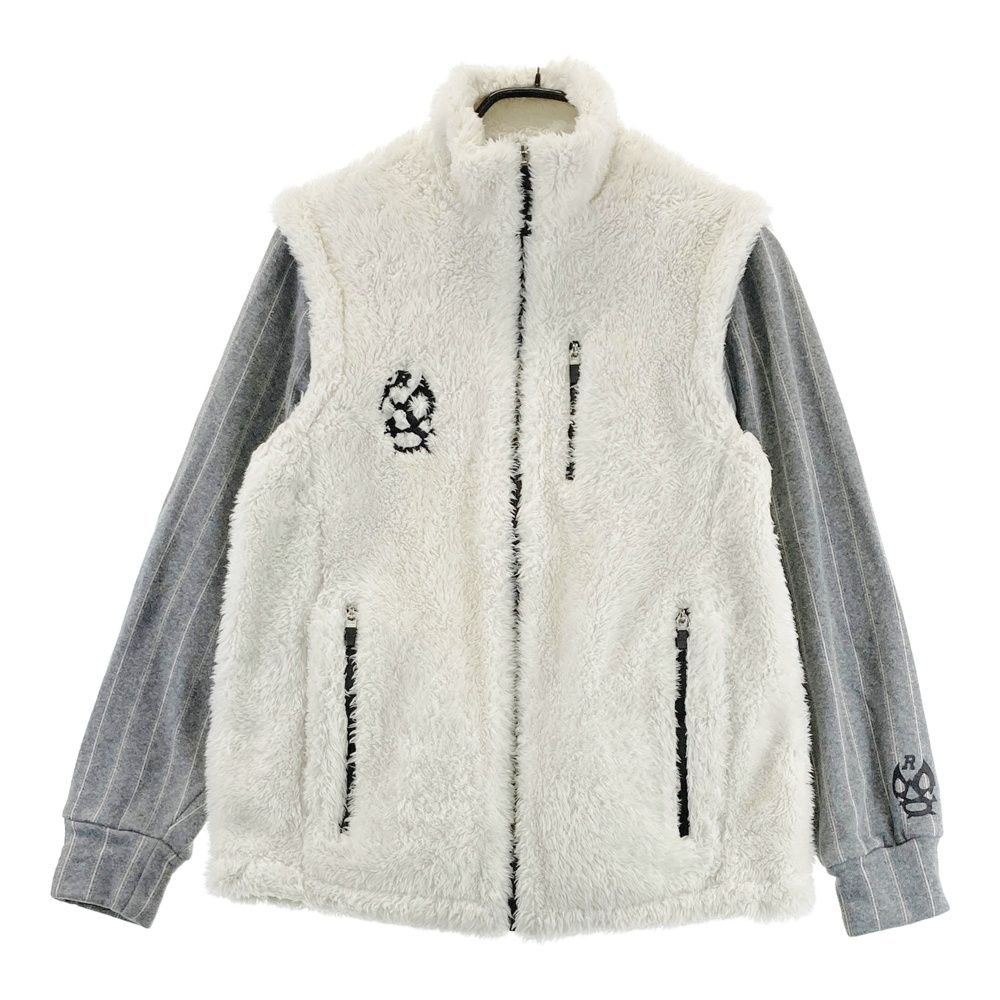 サイズ 4 RUSSELUNO ラッセルノ CIDAM 蓄熱 2WAY ボアベスト ジャケット ルチャ ストライプ柄 ホワイト系 240101403182 ゴルフウェア メンズ ストスト