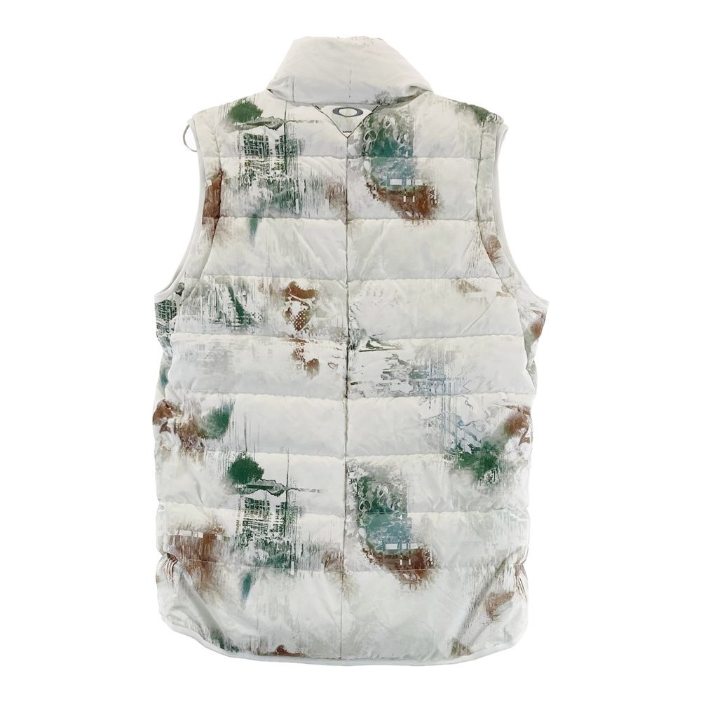 サイズ L OAKLEY オークリー インナー付 ダウンベスト スカル 総柄 ホワイト系 240101409585 ゴルフウェア メンズ ストスト