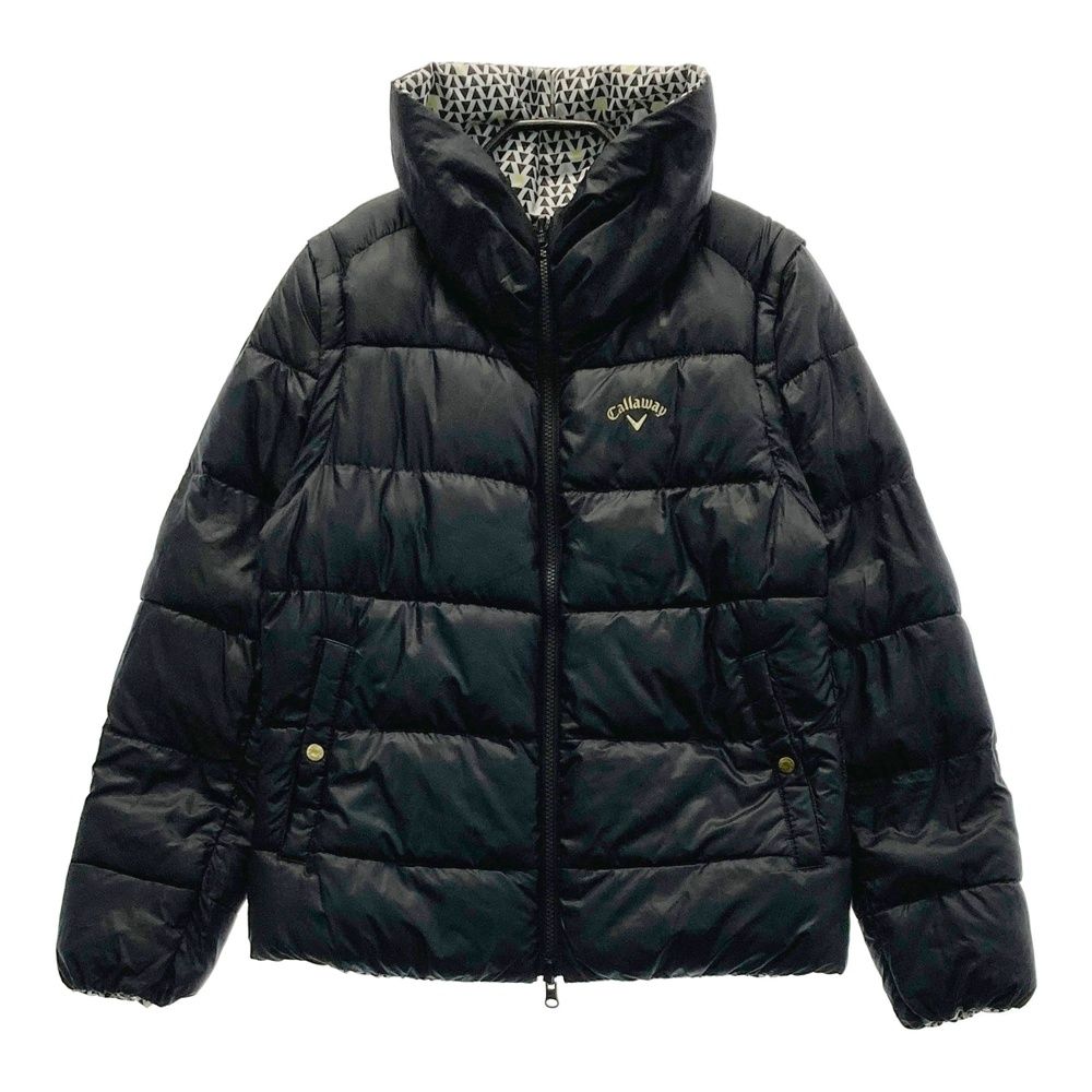 サイズ M CALLAWAY キャロウェイ 2WAY リバーシブル ダウンジャケット 総柄 ブラック系 240101424630 ゴルフウェア レディース ストスト MERCADOAVALIA_COM_BR
