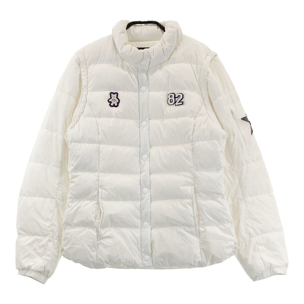 サイズ M CALLAWAY キャロウェイ 2WAY ダウンジャケット ベア ワッペン ホワイト系 240101473839 ゴルフウェア レディース ストスト
