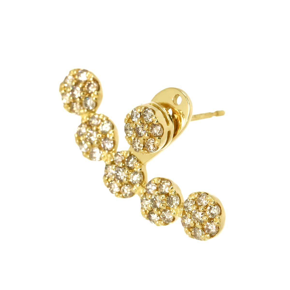 ダイヤ 0.50ct ピアス K18 YG イエローゴールド 750 片方のみ 片耳 Diamond Earring Pierced 90299747 FORTGASGNV_COM_BR