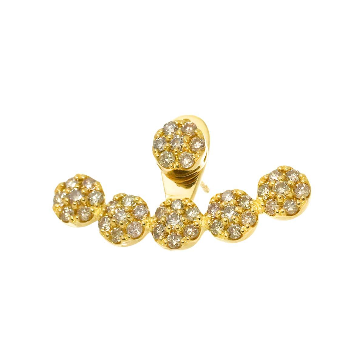 ダイヤ 0.50ct ピアス K18 YG イエローゴールド 750 片方のみ 片耳 Diamond Earring Pierced 90299747