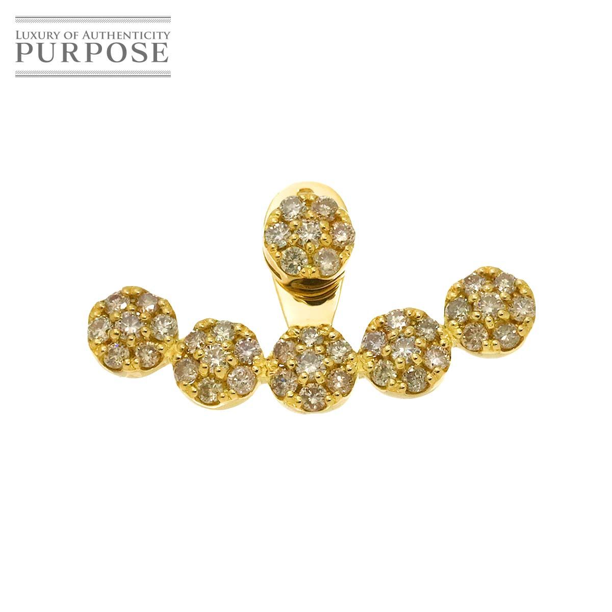 ダイヤ 0.50ct ピアス K18 YG イエローゴールド 750 片方のみ 片耳 Diamond Earring Pierced 90299747