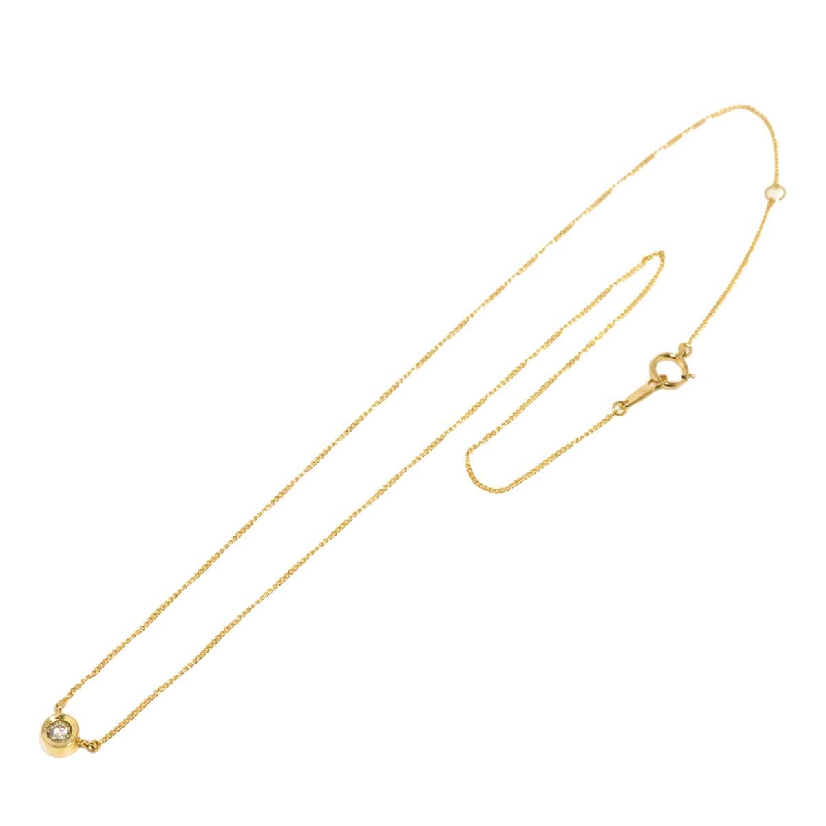ダイヤ 0.12ct ネックレス 41cm K18 YG イエローゴールド 750 Diamond Necklace 90301081