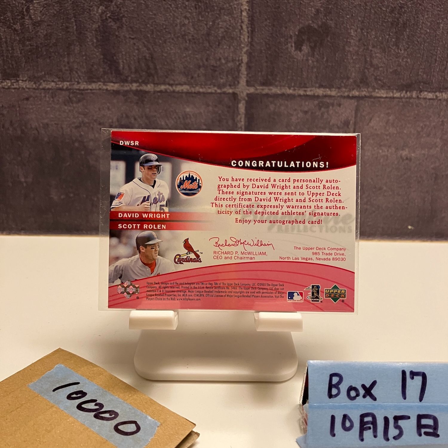 2005 Upper Deck David Wright Scott Rolen 03 99 直筆サインカード New York Mets St. Louis Cardinals Dual Signature Reflections カード UP786_INFO