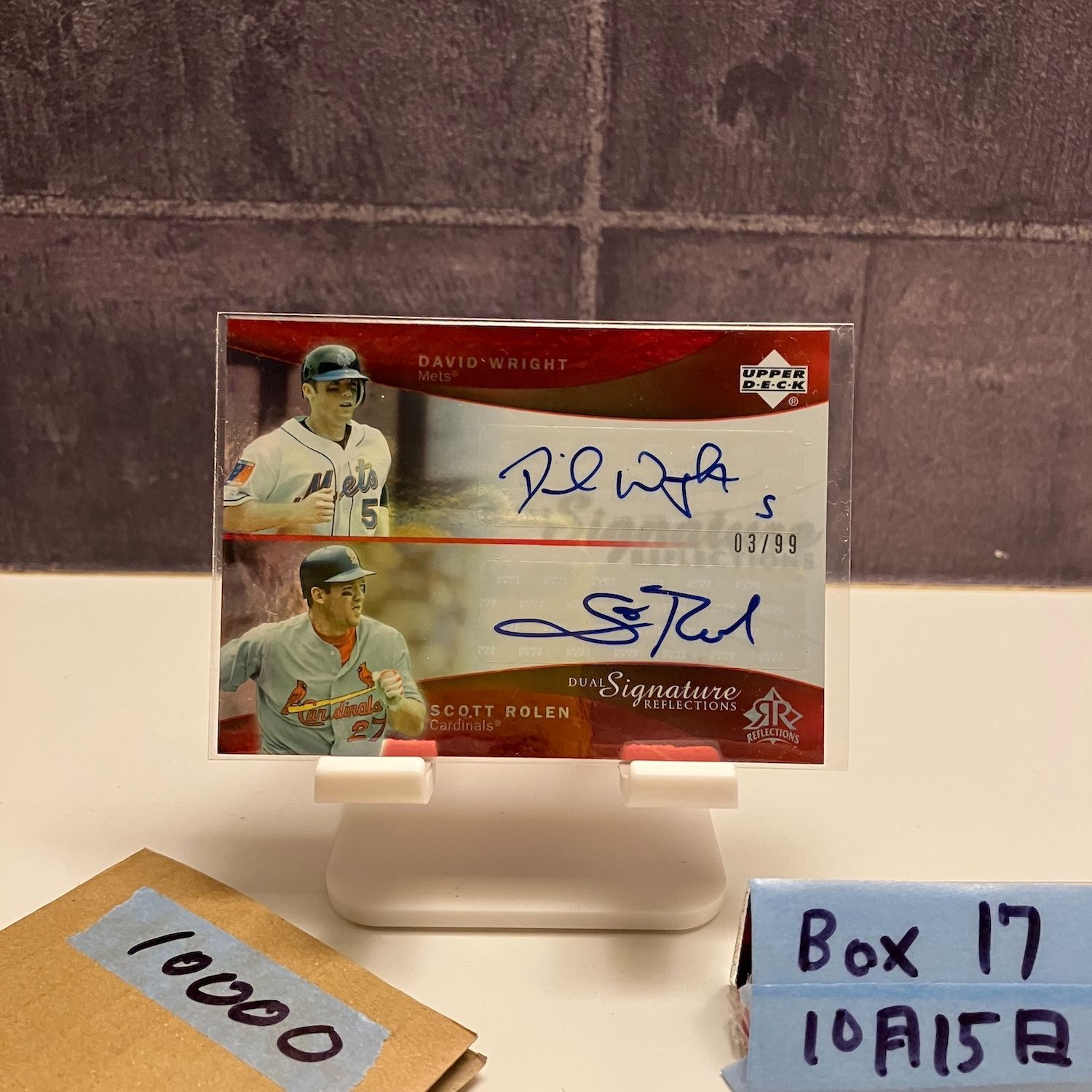 2005 Upper Deck David Wright Scott Rolen 03 99 直筆サインカード New York Mets St. Louis Cardinals Dual Signature Reflections カード